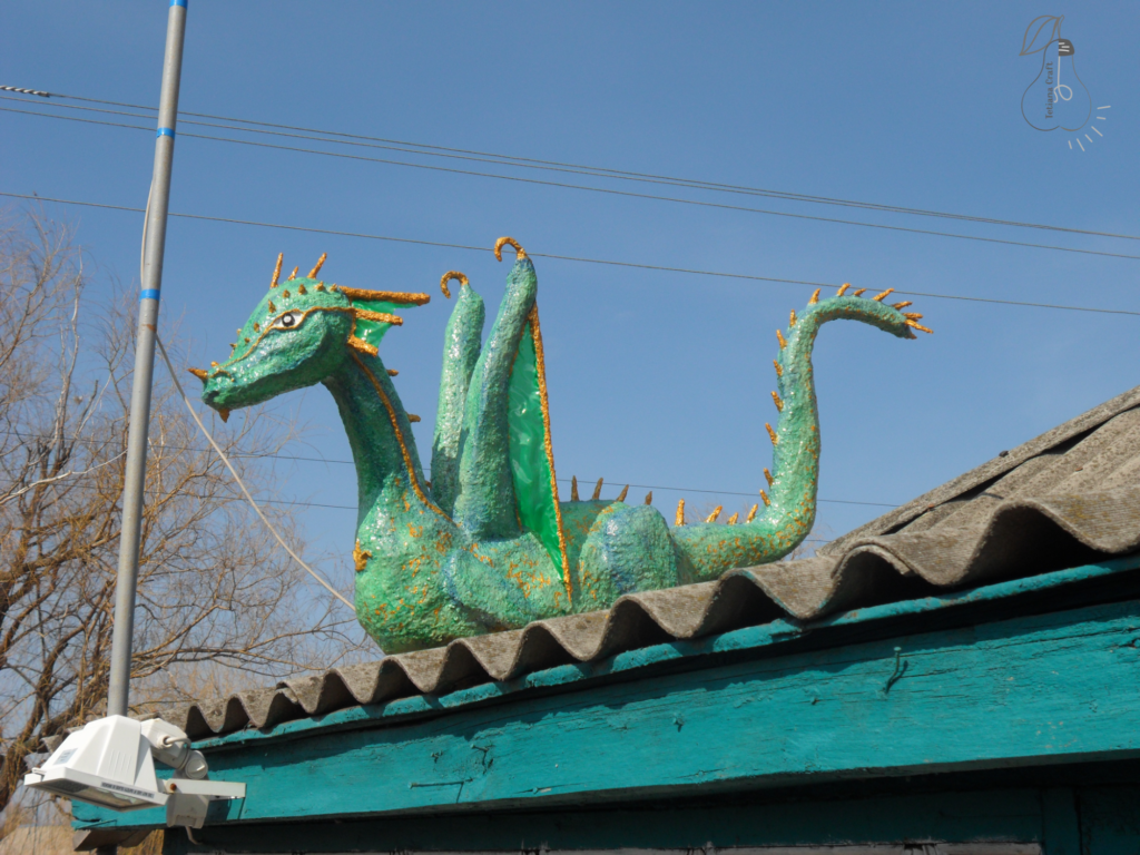Papier mache dragon