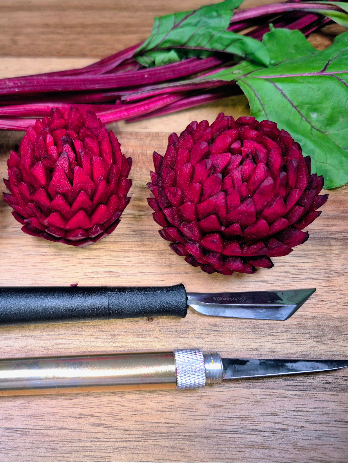 How to Carve a Beetroot Dahlia Flower (Step-by-Step Guide)